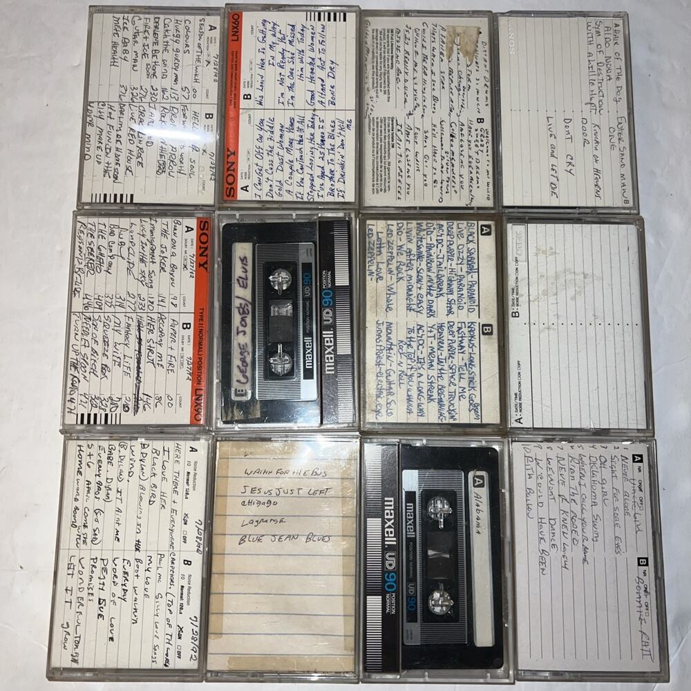 Lot 12 Prerecorded Blank Cassette Tapes for Re-Recording